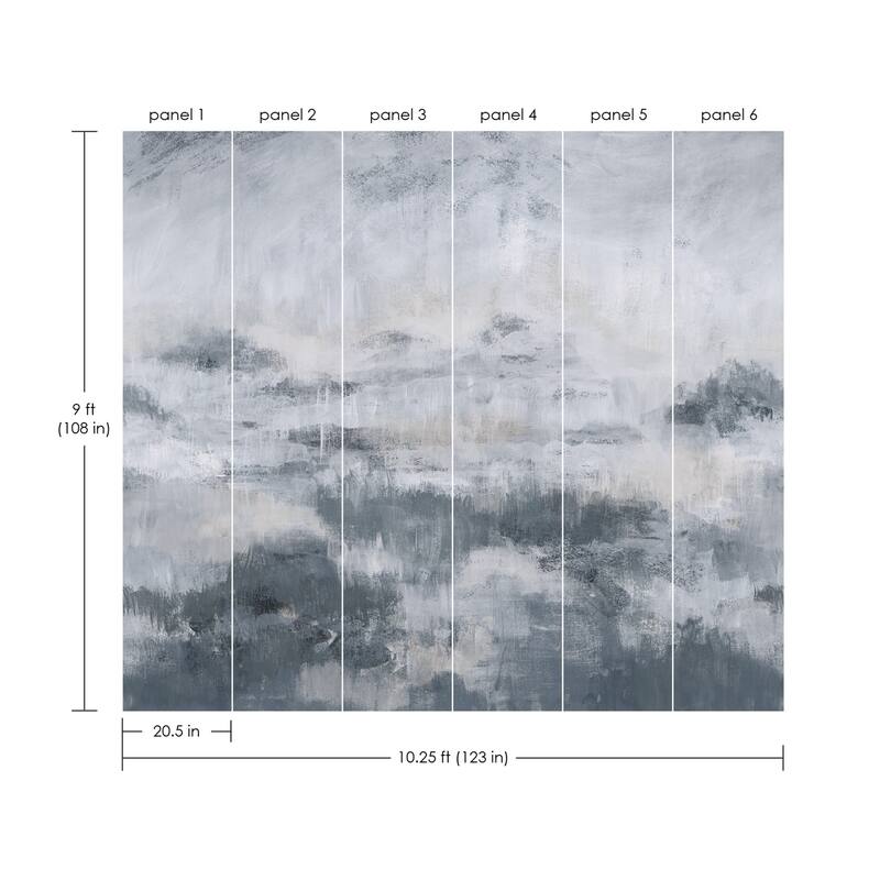 WallPops Scott Living Mirage Grey Self Adhesive Mural - N/A