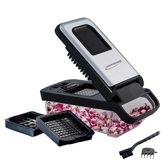 3.6 Cup Vegetable Chopper in Black with 2 Interchangeable Blades