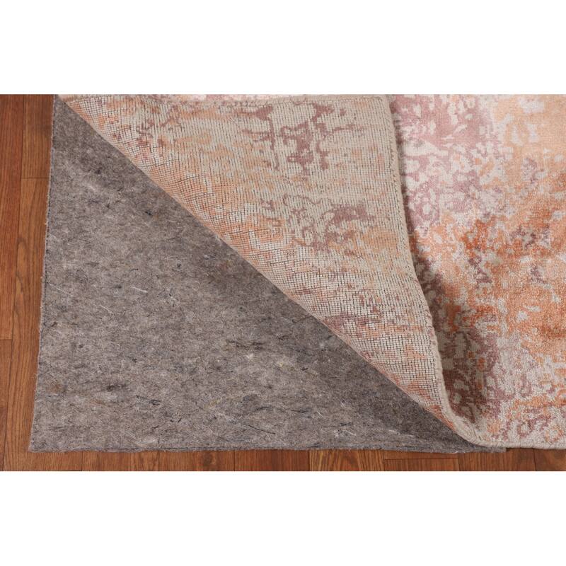 Contemporary Abstract Indian Area Rug Hand-Knotted Wool Carpet - 4'7"x 6'4"