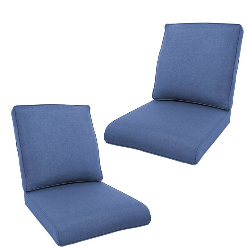 Pocassy 22x25x4" Outdoor Cushion for Swivel Chairs Sofa Set - Blue Cushion - 2 Set Seat & Back Cushion