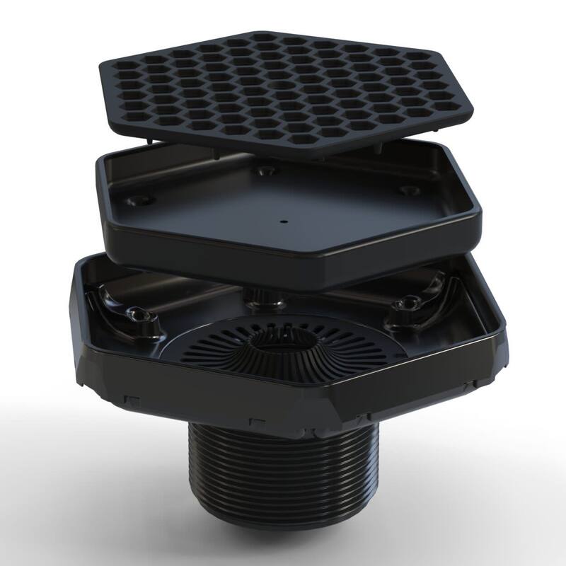 Ebbe America ETHX Hex - Tile-In Hex Drain - Matte Black