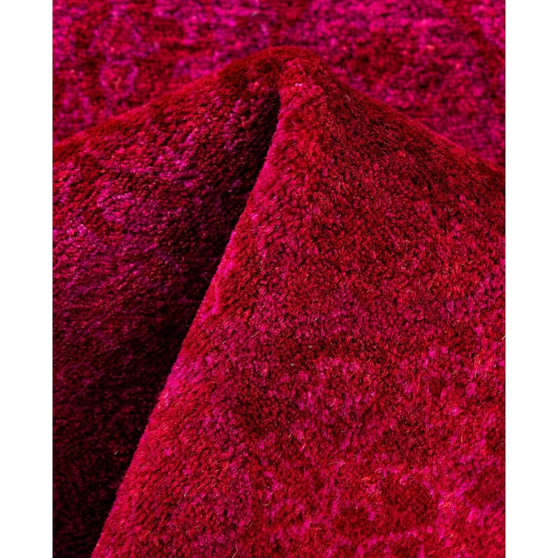 Overdyed One-of-a-Kind Hand-Knotted Area Rug - Red - 2' 7" x 4' 1"
