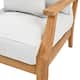 SAFAVIEH Couture Freida Wood Patio Arm Chair - 31.4" W x 35.6" L x 32.6" H - 31"W x 36"D x 33"H