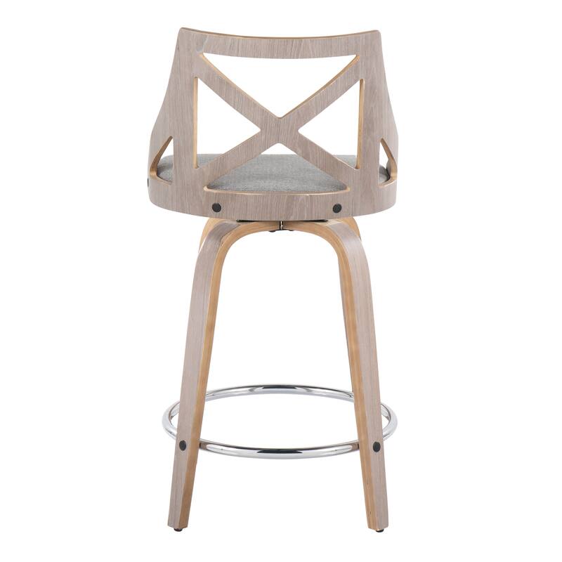 The Gray Barn Charlotte 24" Fixed-Height Counter Stool with Bent Wood Legs (Set of 2)