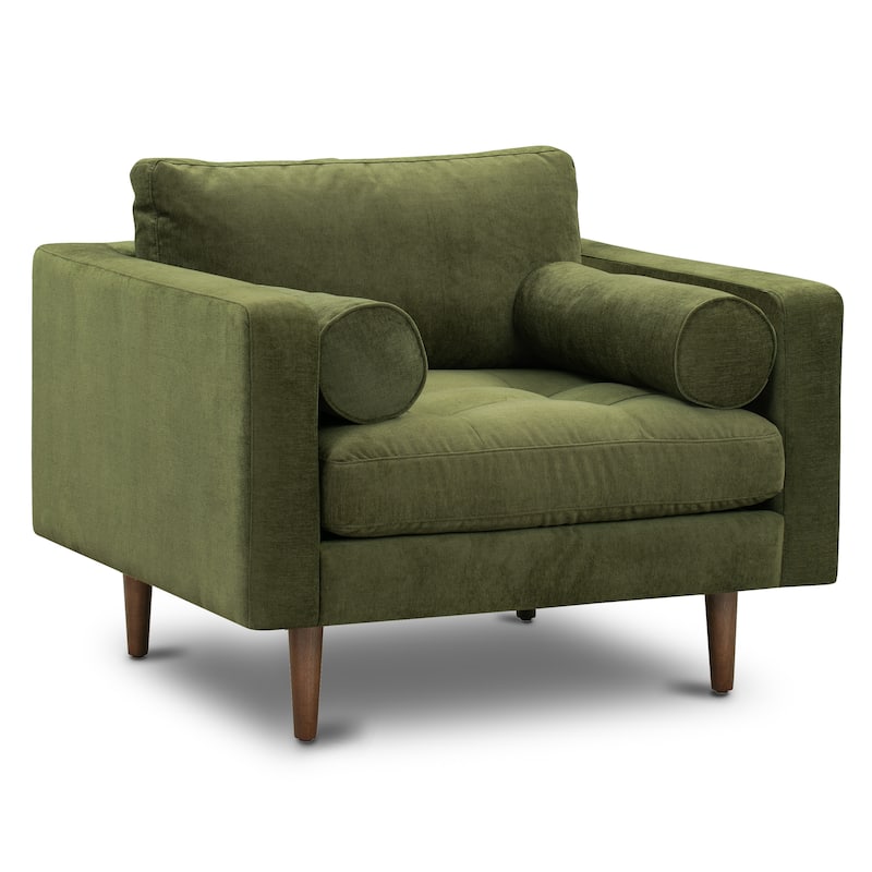 Poly & Bark Napa Fabric Lounge Chair - Distressed Green Velvet