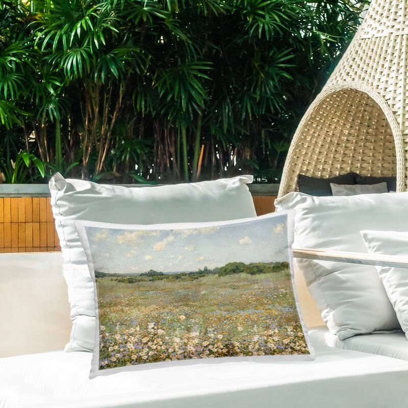 Stupell Vast Flower Speckled Meadow Printed Outdoor Throw Pillow Design by Amber Sterling