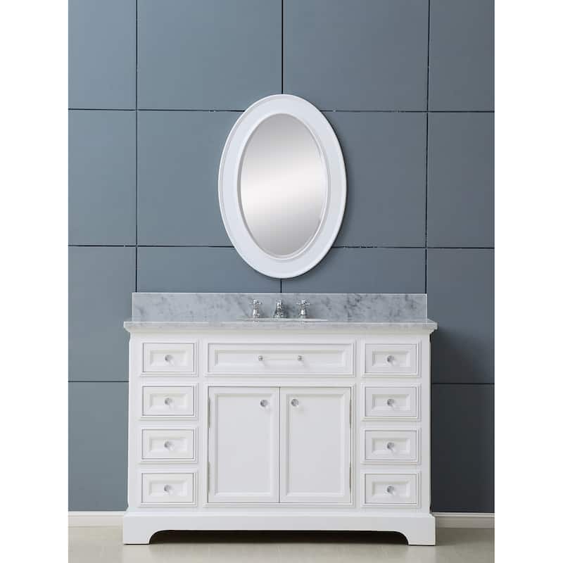Water Creation Derby 48-inch Solid White Single Sink Bathroom Vanity