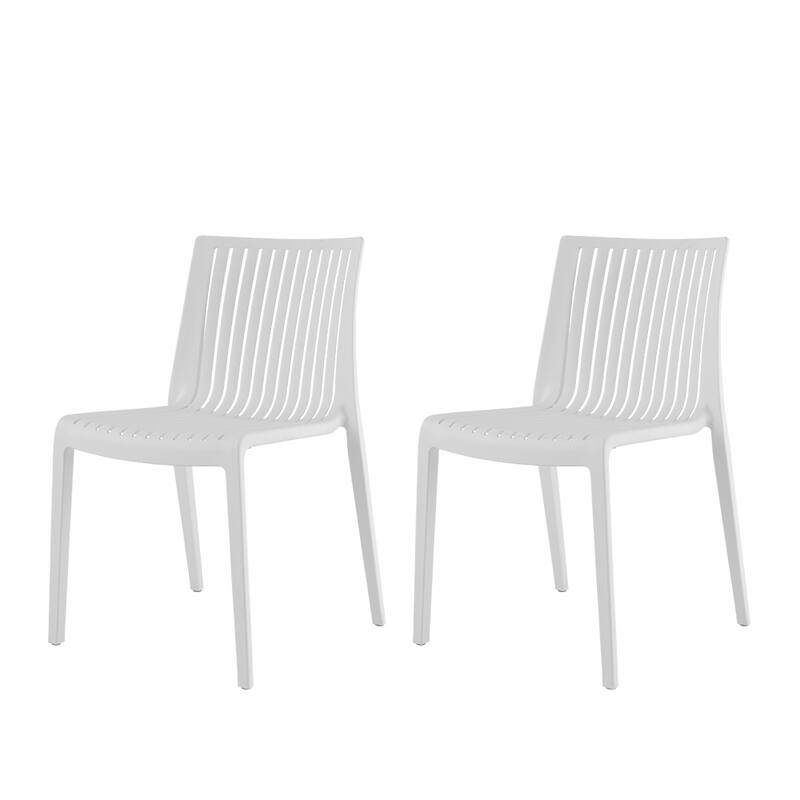 Lagoon Milos Resin Stackable All Weather Side Chair Set of 2 - White