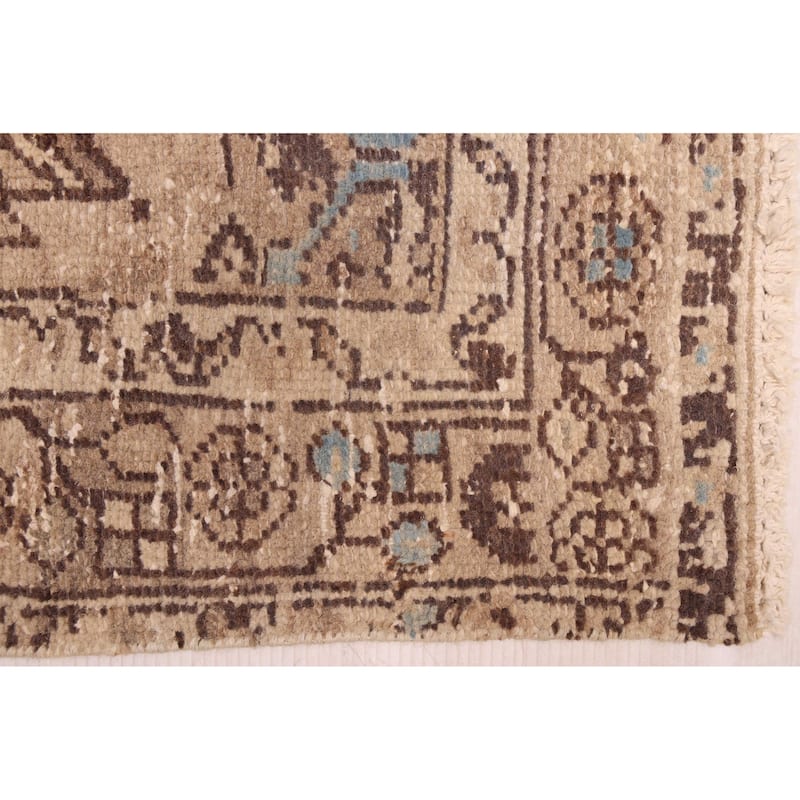 ECARPETGALLERY Hand-knotted Antalya Vintage Tan Wool Rug - 3'3 x 17'1