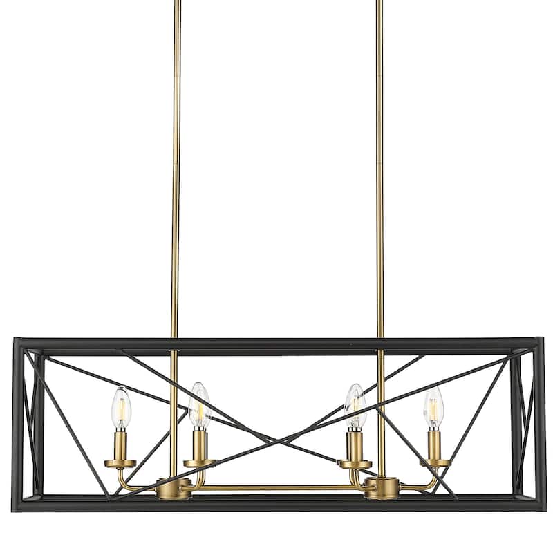 Millennium Lighting 13306 Surrey 6 Light 34" Wide Taper Candle Linear - Matte Black / Vintage Brass
