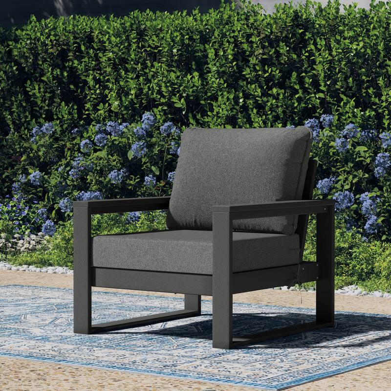 Polytrends Endless Patio Deep Seating Club Chair with Gray Frame