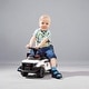 preview thumbnail 2 of 22, Kids Police Push Ride-On Car with PA System, Horn, Steering Wheel & Storage, Foot-to-Floor Sliding Toy for Ages 18-60 Months