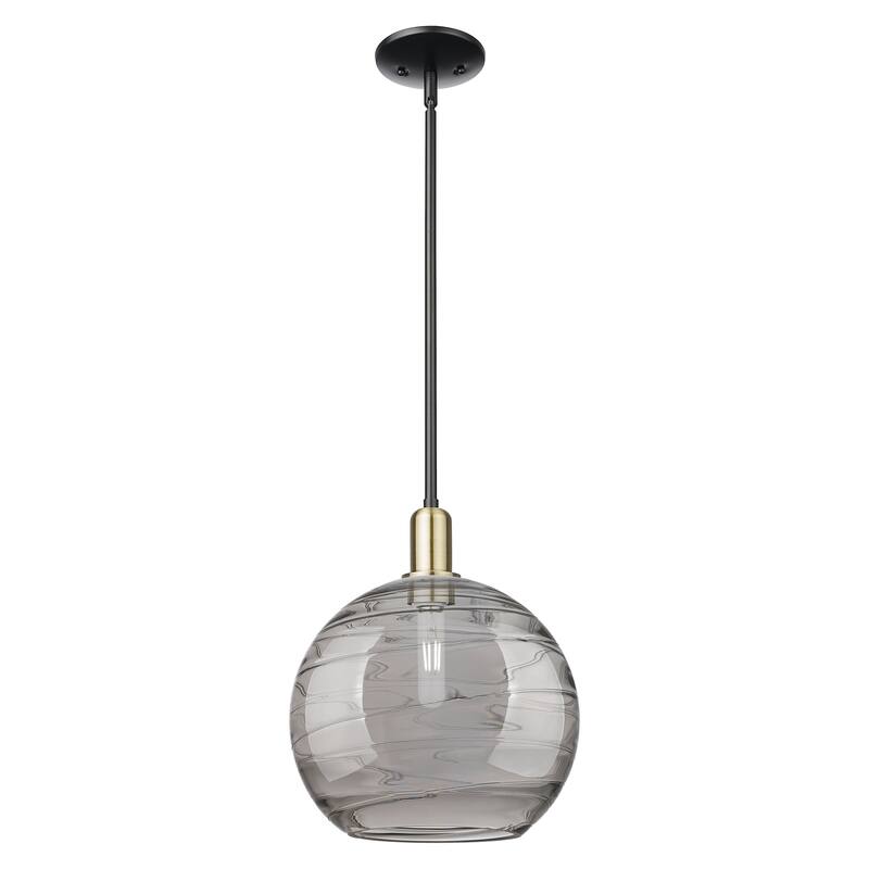 Innovations Lighting Endless Possibilities Arcadia - Athens Deco Swirl - 1 Light 12" Stem Hung Mini Pendant - Black Antique Brass