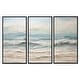 preview thumbnail 11 of 18, Designart "Beige And Blue Coastal Beach Paint" Coastal Beach Framed Art Set of 3 - Nautical & Coastal Wall Art Set