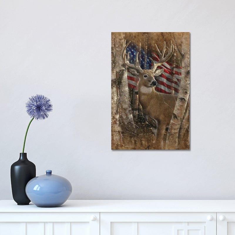 iCanvas "Whitetail Buck - America" by Collin Bogle Canvas Print - 18x12x1.5