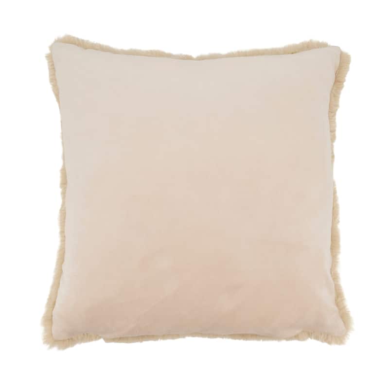 Luxe Comfort Faux Rabbit Fur Poly Filled Throw Pillow