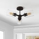 preview thumbnail 1 of 4, Jaymes 20" 3-Light Farmhouse Industrial Iron Cylinder LED Semi Flush Mount, Oil Rubbed Bronze/Clear by JONATHAN Y