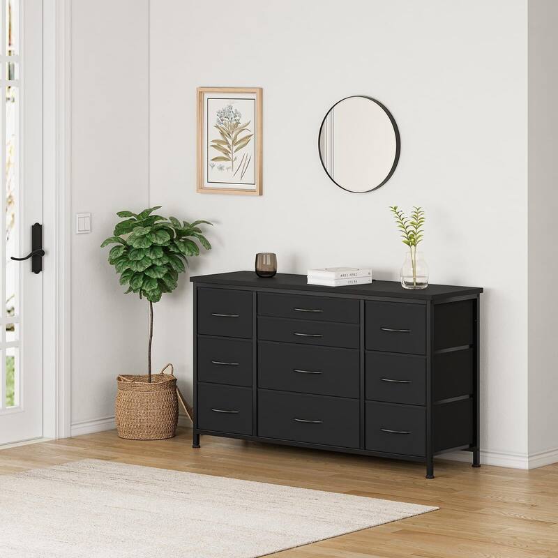 Bedroom Dresser with 10 Large Drawers for 55'' Long TV Stand - 55 inches
