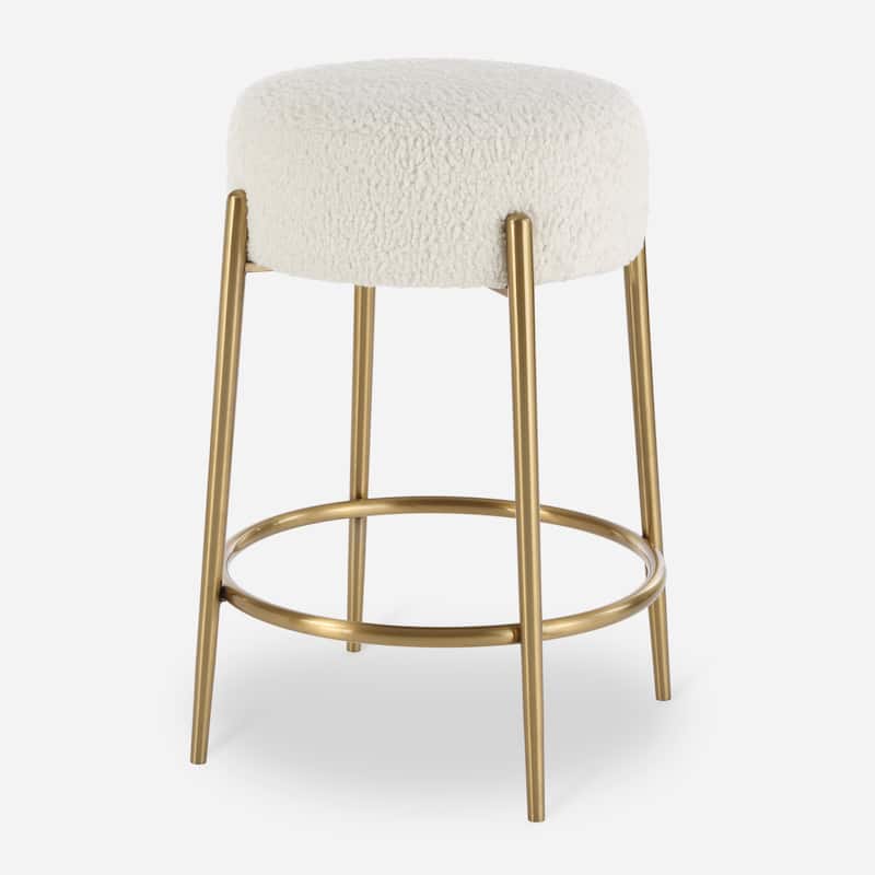 Uttermost Arles Brass Counter Stool - 20.25"D x 20.25"W x 26"H