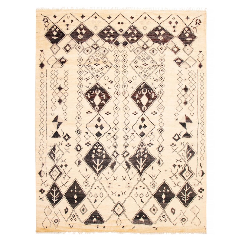 ECARPETGALLERY Hand-knotted Pak Finest Marrakesh Cream Wool Rug - 9'3 x 12'0 - Cream - 9'3 x 12'0