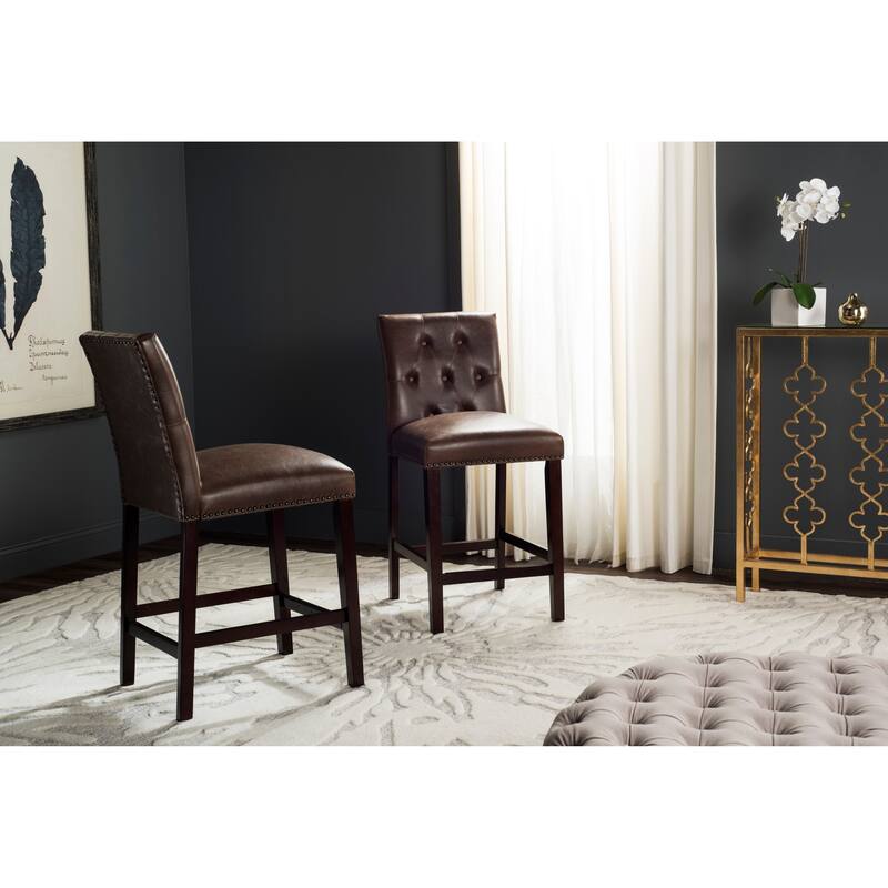 SAFAVIEH Lisel -27.5 Inch Counter Stool (Set of 2) - 19Wx23Dx40H