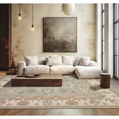 Multi Size Moss Traditional Agra Hand Hooked Wool Oriental Area Rug