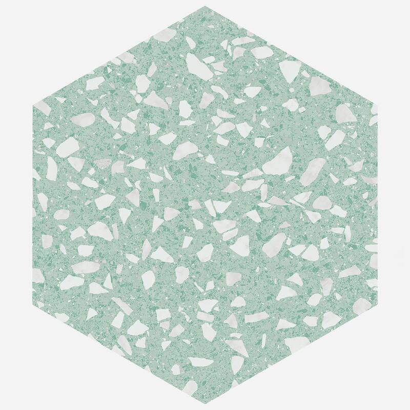 Merola Tile Venice Hex Mint 8-5/8" x 9-7/8" Porcelain Floor and Wall Tile