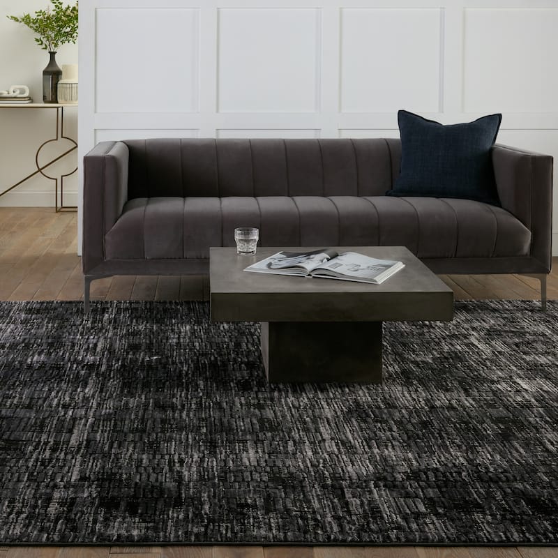 Phantom Geometric Gray/ Black Area Rug