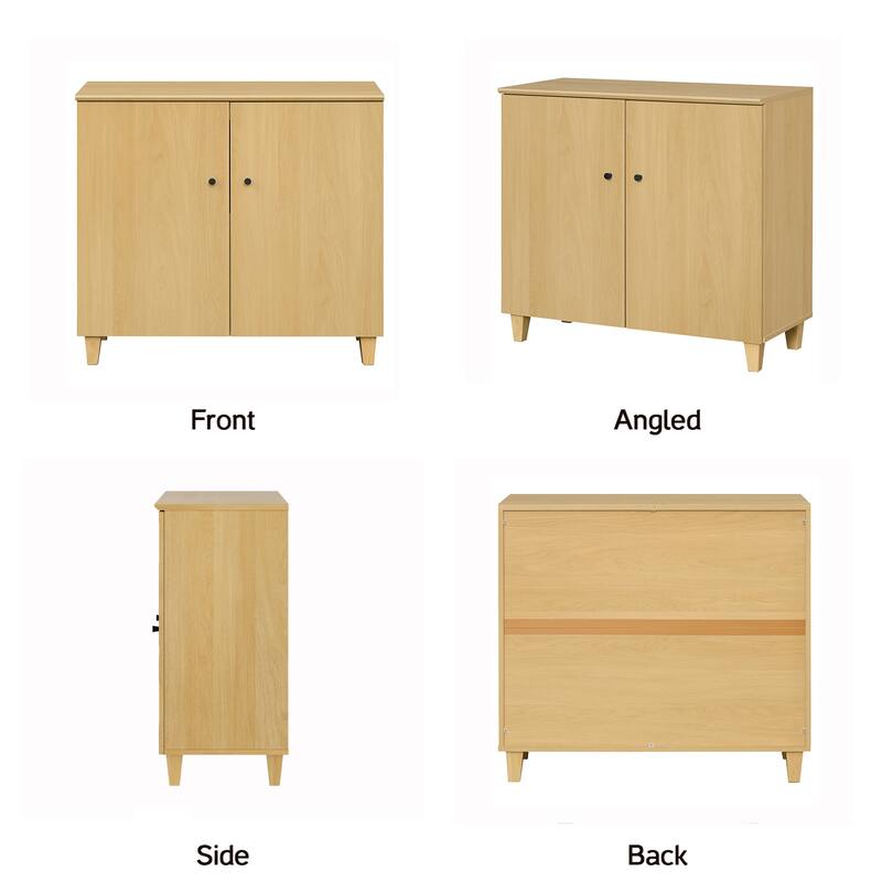 Buffet Cabinet with 3 Compartments for Dining Room, 32.4"H Sideboard