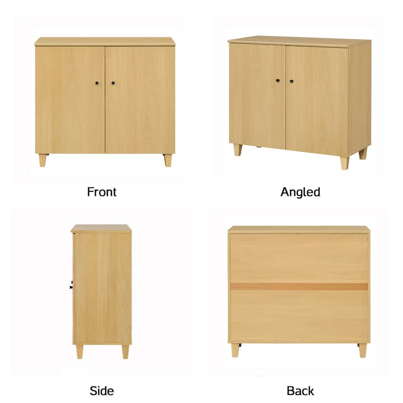 WAMPAT Wide TV Stand Cabinet, Entertainment Center with Doors, 32.4"H