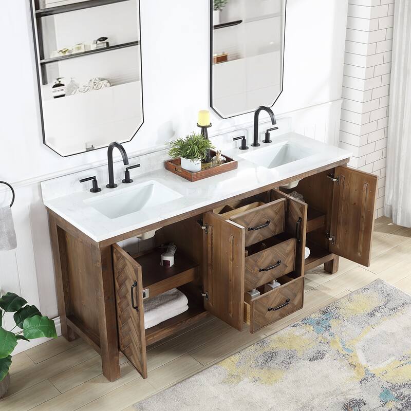 Miseno MV-NM-JAVI72-GWT Javier 72" Free Standing Double Basin Vanity