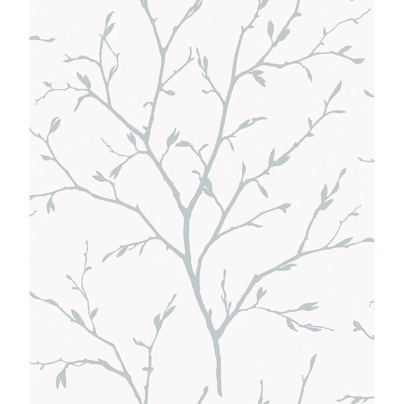 Seabrook Designs Branching Out Stringcloth Unpasted Wallpaper - 27 in. W x 27 ft. L - Slate Blue