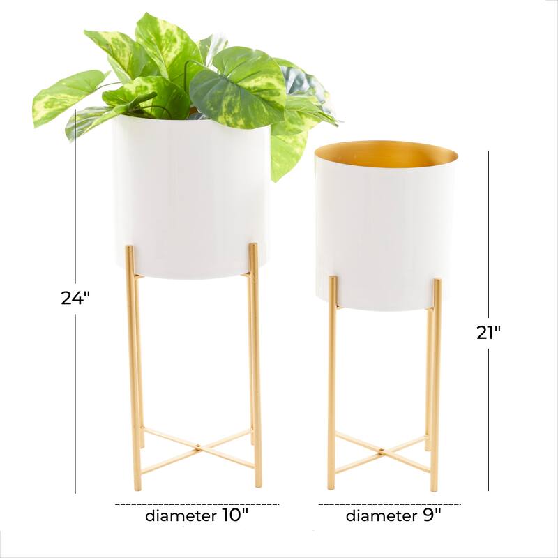 CosmoLiving by Cosmopolitan Metal Contemporary Planter (Set of 2) - S/2 24", 21"H