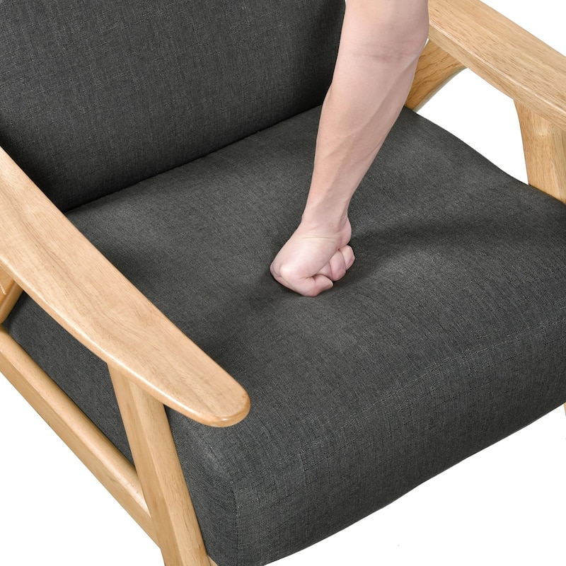 Solid Wood Frame Upholstered Armchair