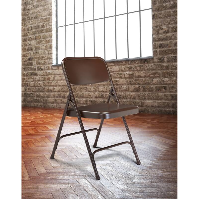 NPS (Pack of 4) 200 Series- Premium All-steel Folding Chairs - Brown