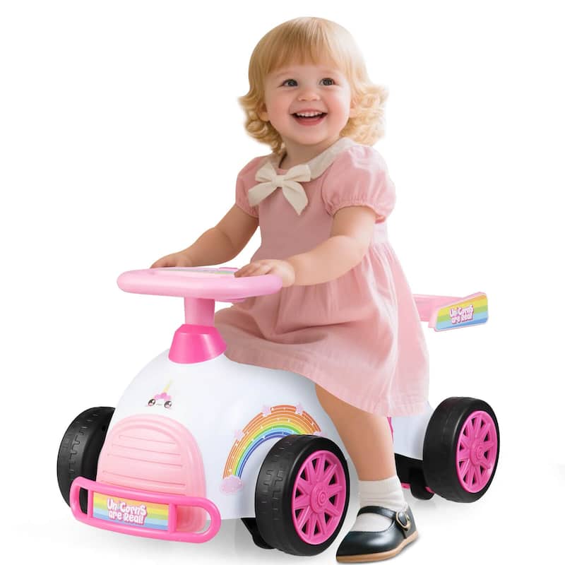 Costway Kids Ride On Push Car with Music Under-Seat Storage Universal