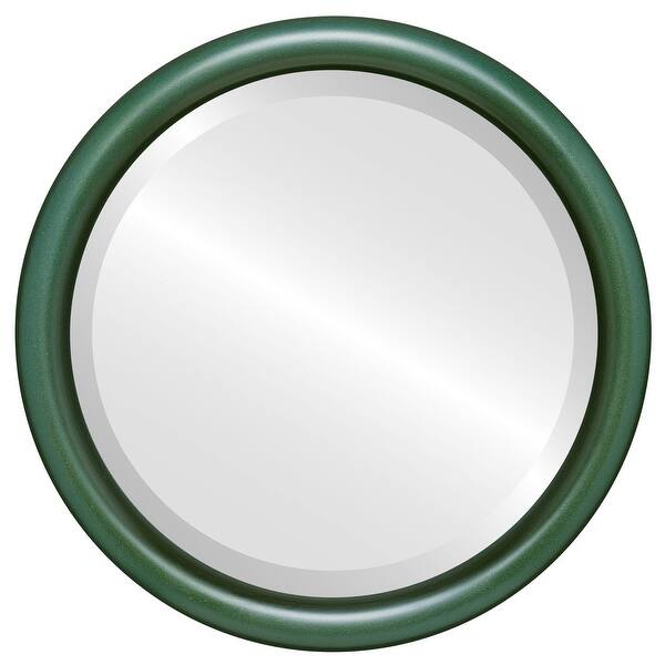 slide 2 of 6, Pasadena Framed Round Mirror in Hunter Green - Green/Brown
