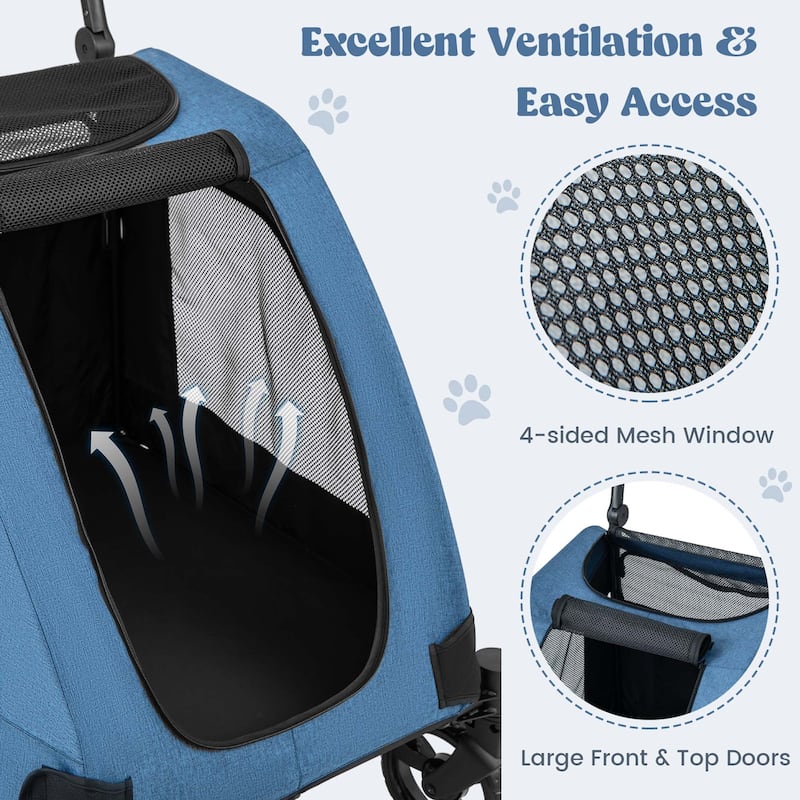 Costway Extra Large Dog Stroller with Dual Entry Safety Belt - See Details