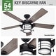 preview thumbnail 12 of 15, Hunter 54" Key Biscayne Outdoor Ceiling Fan with LED Light Kit and Pull Chain, Damp Rated