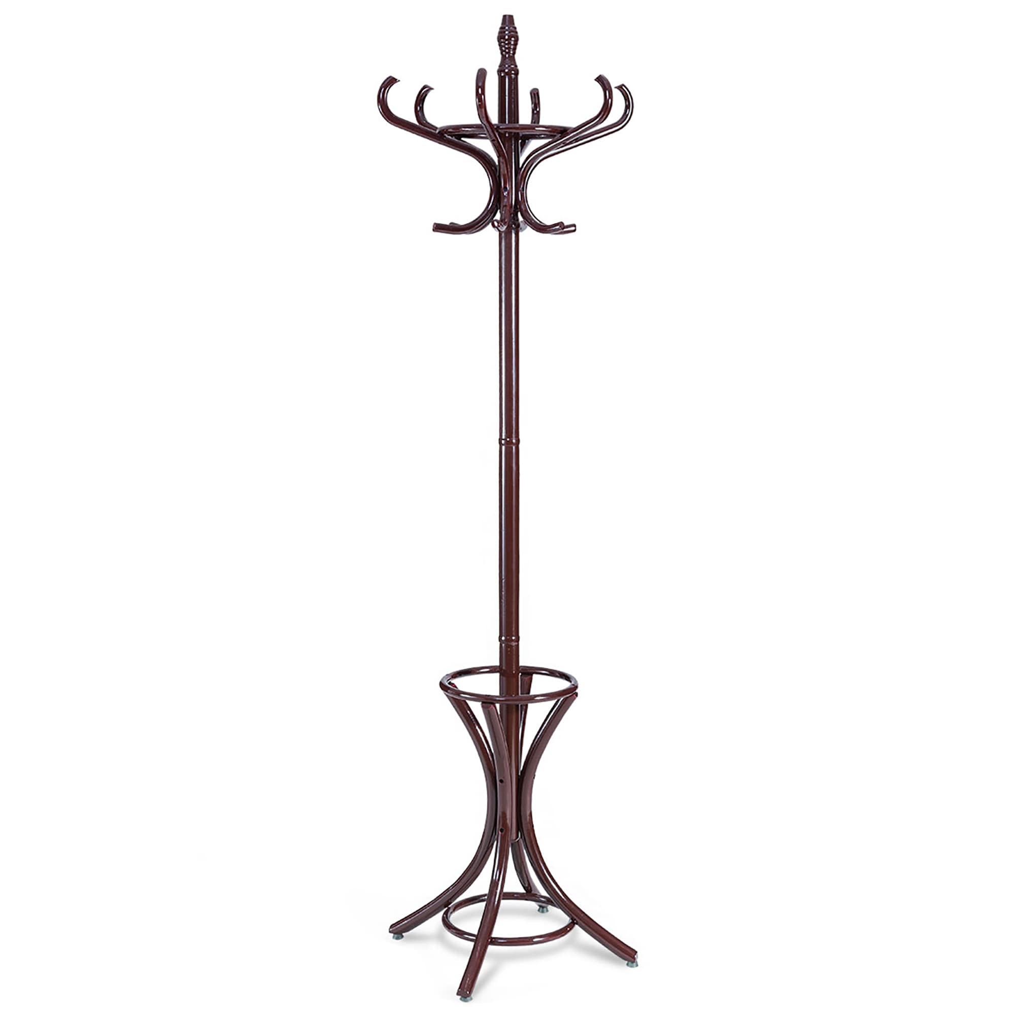 Free Standing Coat Rack Wood Coat Tree with Hooks