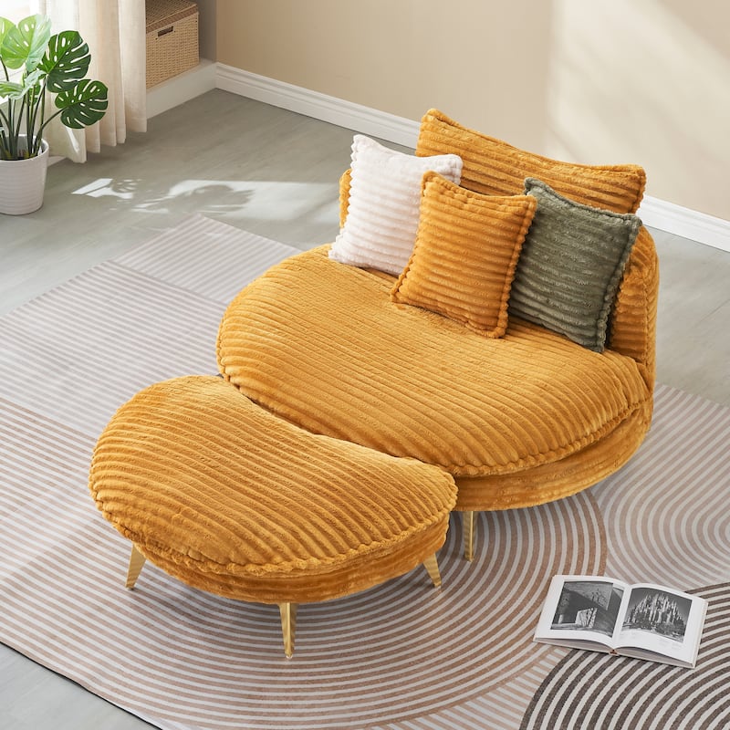 Modern 65-Inch Corduroy Loveseat with Metal Trim, Perfect for Apartments & Offices