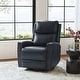 preview thumbnail 95 of 111, Fiacro 30.31" Genuine Leather Wingback Swivel Rocker Recliner with Nailhead Trim NAVY