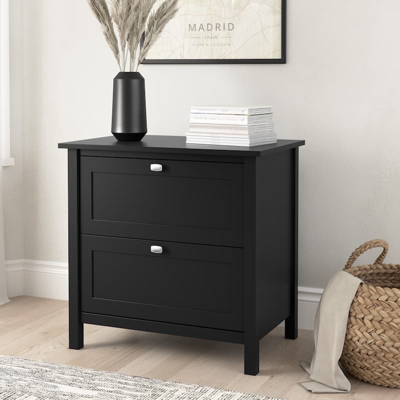 Broadview 2 Drawer Lateral File Cabinet by Bush Furniture - Classic Black