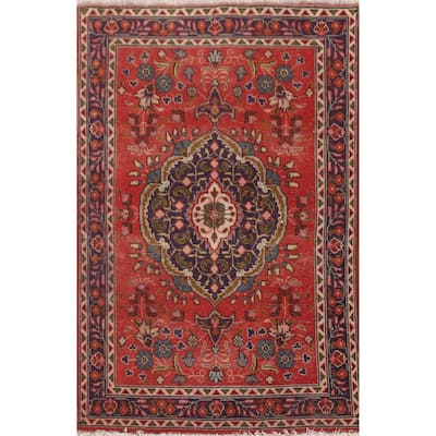 Tabriz Persian Vintage Rug Hand-Knotted Wool Carpet - 3'2" x 5'0"