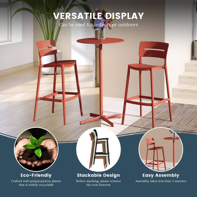 Frond and Form 2-Person Outdoor Round Dining Set Bar Height