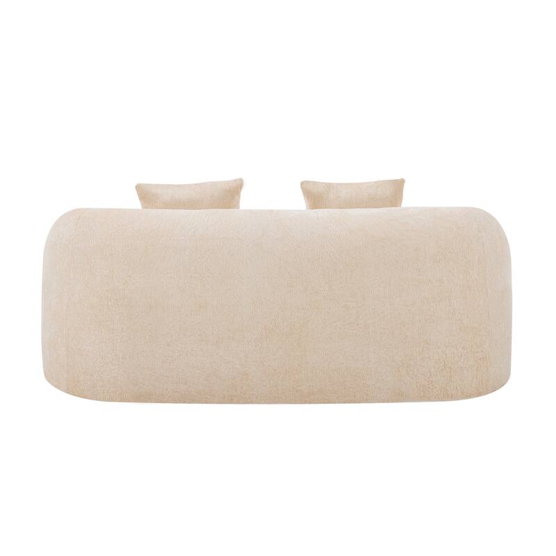 Versatile Loveseat Sofa Couch for Living Room Bedroom, Comfortable Curved Loveseat Sofa with Round Armrests