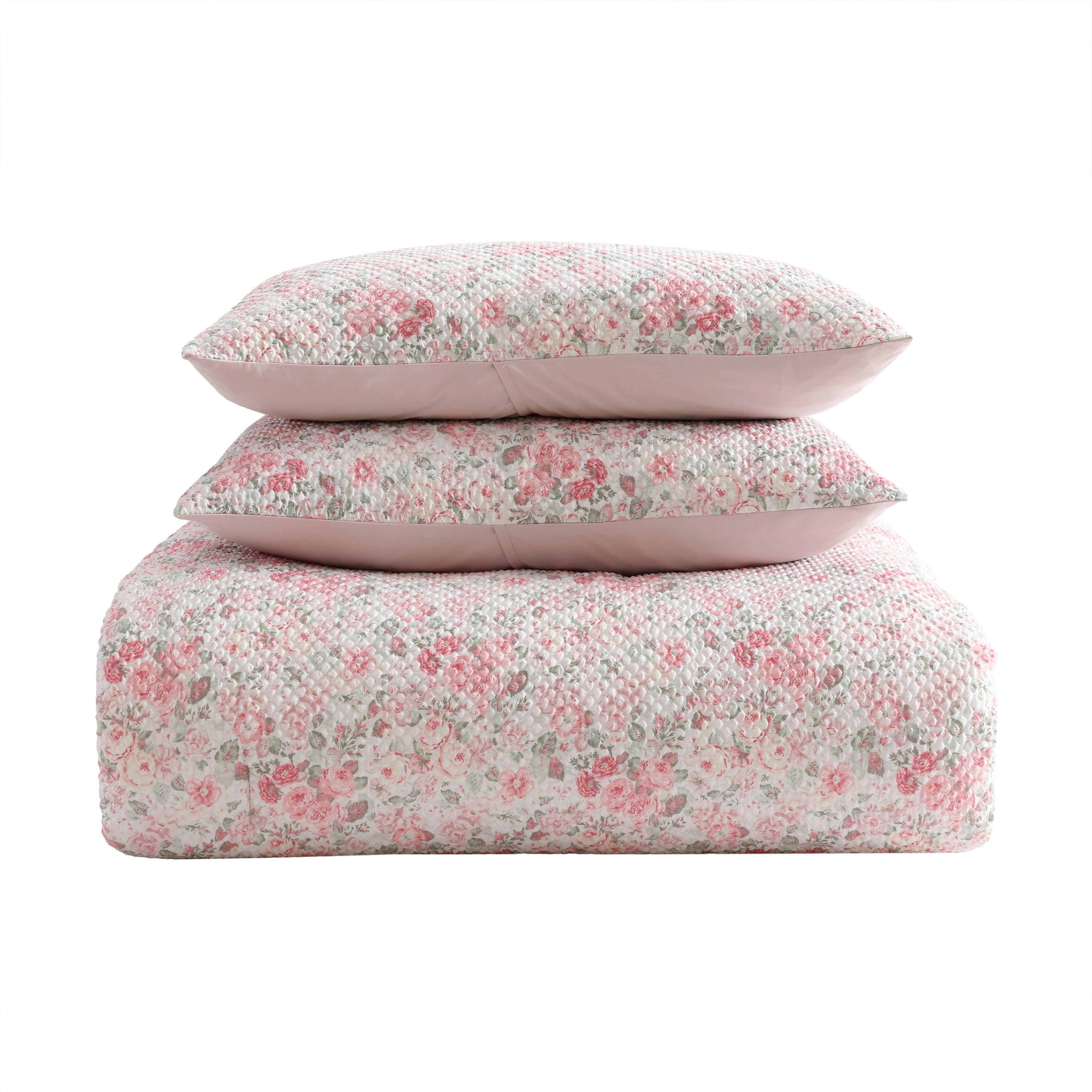 LAURA ASHLEYアメリ ガーゼタオルケット 140x190cm Laura Ashley Quartet Reversible Pink Bonus Bed Set - Overstock