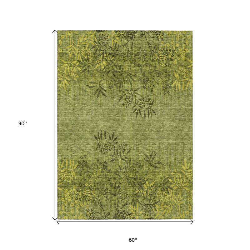 HomeRoots Floral Transitional Rectangle Outdoor Rug
