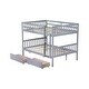 preview thumbnail 15 of 58, Bunk Bed with 2 Storage Drawers Under Bed,Detachable Beds,Full over Full for Bedroom
