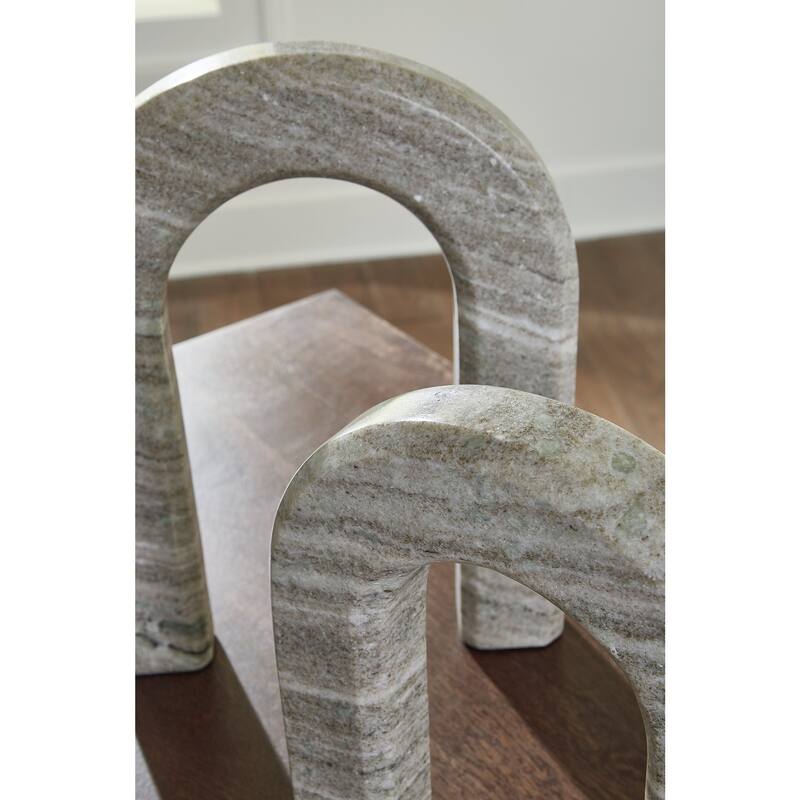 Signature Design by Ashley Keithton Taupe Sculpture Set (Set of 2) - 9.25" W x 1.75" D x 12.13" H